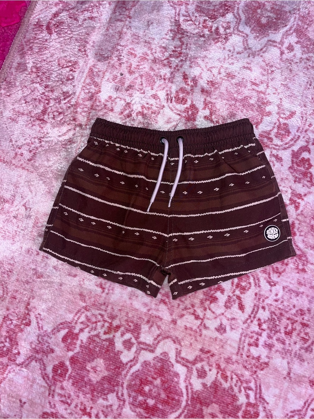 Binky Bro Striped Drawstring Swim Trunks
